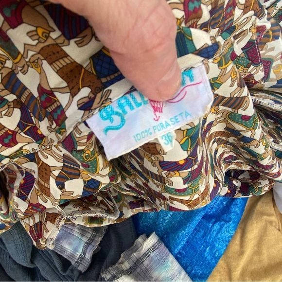 Vintage horse print 100% button down shirt size EU 36 size 6 US - Picture 10 of 11